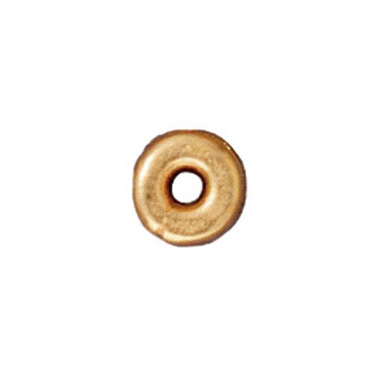 50 Pc Heishi Spacer Bead 5mm Bright Gold Finish Tierracast Spacer Beads - P0434GB - BeadPrism