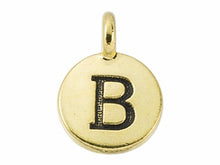 Load image into Gallery viewer, TierraCast Pewter Greek Alphabet Charm Antique Gold Plated -  Beta