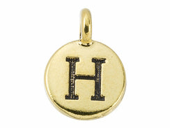 TierraCast Pewter Greek Alphabet Charm Antique Gold Plated -  Eta