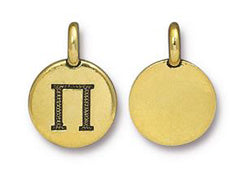 TierraCast Pewter Greek Alphabet Charm Antique Gold Plated -  PI