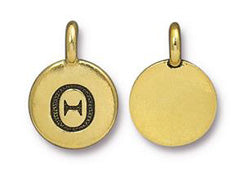 TierraCast Pewter Greek Alphabet Charm Antique Gold Plated -  Theta