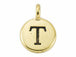 TierraCast Pewter Greek Alphabet Charm Antique Gold Plated -  Tau