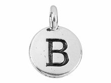 Load image into Gallery viewer, TierraCast Pewter Alphabet Charm Antique Silver Plated -  B