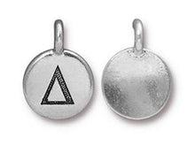 Load image into Gallery viewer, TierraCast Pewter Greek Alphabet Charm Antique Silver Plated -  Delta