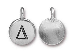 TierraCast Pewter Greek Alphabet Charm Antique Silver Plated -  Delta