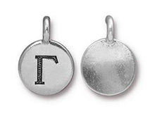 Load image into Gallery viewer, TierraCast Pewter Greek Alphabet Charm Antique Silver Plated -  Gamma