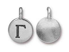 TierraCast Pewter Greek Alphabet Charm Antique Silver Plated -  Gamma