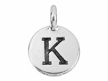 Load image into Gallery viewer, TierraCast Pewter Greek Alphabet Charm Antique Silver Plated -  Kappa