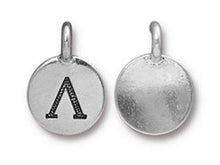 Load image into Gallery viewer, TierraCast Pewter Greek Alphabet Charm Antique Silver Plated -  Lambda