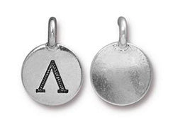 TierraCast Pewter Greek Alphabet Charm Antique Silver Plated -  Lambda