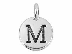 TierraCast Pewter Greek Alphabet Charm Antique Silver Plated -  Mu