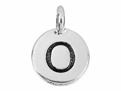TierraCast Pewter Greek Alphabet Charm Antique Silver Plated -  Omnicron