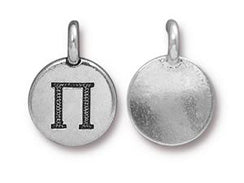 TierraCast Pewter Greek Alphabet Charm Antique Silver Plated -  PI