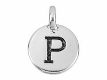 Load image into Gallery viewer, TierraCast Pewter Greek Alphabet Charm Antique Silver Plated -  Rho