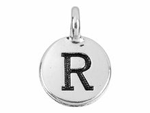Load image into Gallery viewer, TierraCast Pewter Alphabet Charm Antique Silver Plated -  R