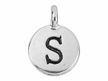 Load image into Gallery viewer, TierraCast Pewter Alphabet Charm Antique Silver Plated -  S