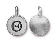 Load image into Gallery viewer, TierraCast Pewter Greek Alphabet Charm Antique Silver Plated -  Theta