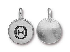 TierraCast Pewter Greek Alphabet Charm Antique Silver Plated -  Theta