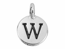 Load image into Gallery viewer, TierraCast Pewter Alphabet Charm Antique Silver Plated -  W