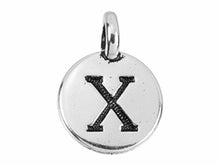 Load image into Gallery viewer, TierraCast Pewter Alphabet Charm Antique Silver Plated -  X
