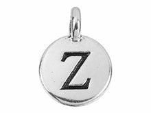 Load image into Gallery viewer, TierraCast Pewter Alphabet Charm Antique Silver Plated -  Z