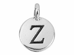 TierraCast Pewter Greek Alphabet Charm Antique Silver Plated -  Zeta