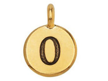 Load image into Gallery viewer, TierraCast Pewter Number Charm Antique gold Plated - 0