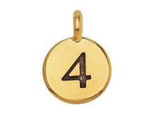 Load image into Gallery viewer, TierraCast Pewter Number Charm Antique gold Plated - 4