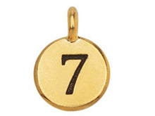 Load image into Gallery viewer, TierraCast Pewter Number Charm Antique gold Plated - 7