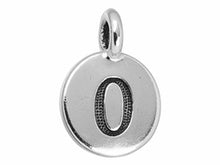Load image into Gallery viewer, TierraCast Pewter Number Charm Antique Silver Plated - 0