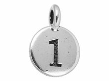 Load image into Gallery viewer, TierraCast Pewter Number Charm Antique Silver Plated - 1