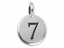 Load image into Gallery viewer, TierraCast Pewter Number Charm Antique Silver Plated - 7
