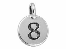 Load image into Gallery viewer, TierraCast Pewter Number Charm Antique Silver Plated - 8