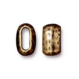 10 Pc Barrel Spacer Bead 6x2mm Internal Diameter Oxidized Brass Finish Tierracast Beads - P5792BO - BeadPrism