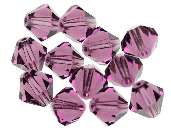 Preciosa Crystal 5328 Amethyst 6mm Bicone Beads Wholesale Packs