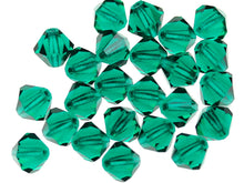 Load image into Gallery viewer, Preciosa Crystal 5328 Emerald 6mm Bicone Beads Wholesale Packs