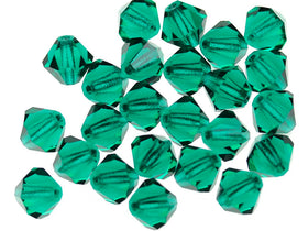 Preciosa Crystal 5328 Emerald 6mm Bicone Beads Wholesale Packs