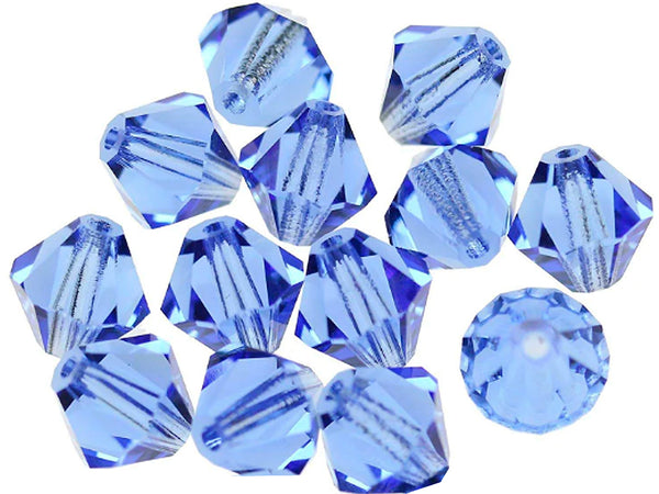 Preciosa Crystal 5328 Sapphire 6mm Bicone Beads Wholesale Packs