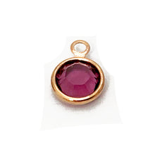 Load image into Gallery viewer, 10 Pc Rose Gold Plated Swarovski Birthstone Channel Charms 6mm Rose Gold Plated, Choose Your Color - BeadPrism