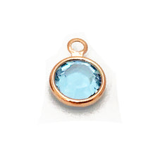 Load image into Gallery viewer, 10 Pc Rose Gold Plated Swarovski Birthstone Channel Charms 6mm Rose Gold Plated, Choose Your Color - BeadPrism