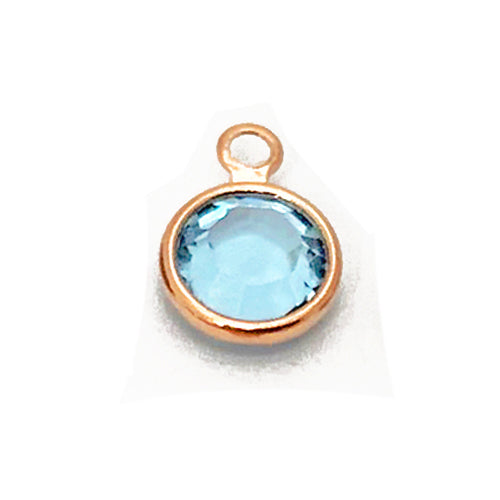 20 Pc Rose Gold Plated Swarovski Birthstone Channel Charms 6mm Rose Gold Plated, Choose Your Color - BeadPrism