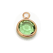 Load image into Gallery viewer, 10 Pc Rose Gold Plated Swarovski Birthstone Channel Charms 6mm Rose Gold Plated, Choose Your Color - BeadPrism