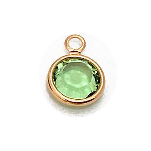 20 Pc Rose Gold Plated Swarovski Birthstone Channel Charms 6mm Rose Gold Plated, Choose Your Color - BeadPrism