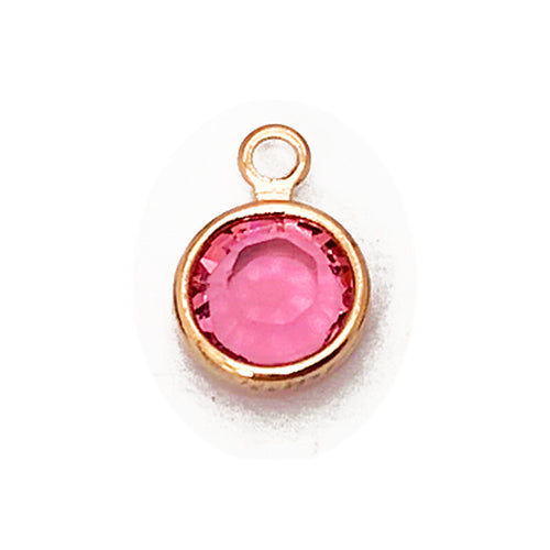 20 Pc Rose Gold Plated Swarovski Birthstone Channel Charms 6mm Rose Gold Plated, Choose Your Color - BeadPrism