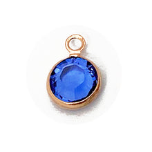 Load image into Gallery viewer, 5 Pc Rose Gold Plated Swarovski Birthstone Channel Charms 6mm Rose Gold Plated, Choose Your Color - BeadPrism