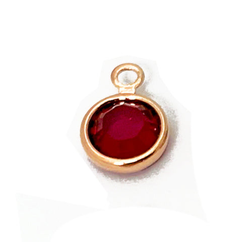 20 Pc Rose Gold Plated Swarovski Birthstone Channel Charms 6mm Rose Gold Plated, Choose Your Color - BeadPrism