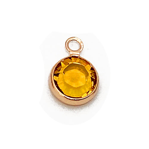 10 Pc Rose Gold Plated Swarovski Birthstone Channel Charms 6mm Rose Gold Plated, Choose Your Color - BeadPrism