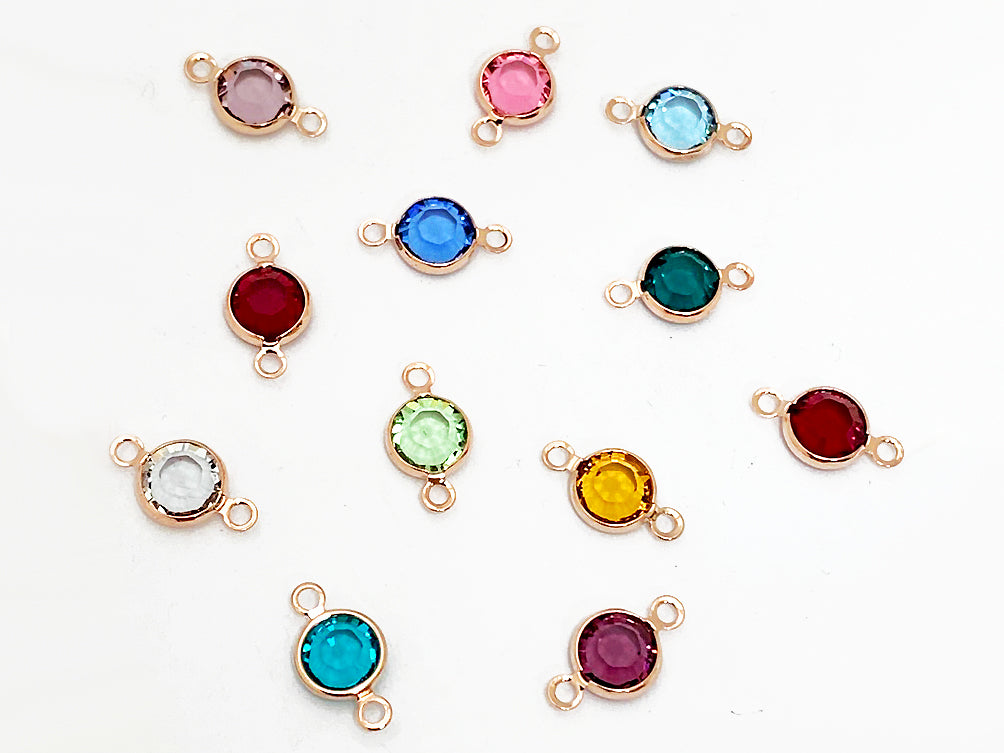 50 pcs Swarovski Birthstones Connectors Rose Gold Plated Choose color, one color only - CLK6G-50 - BeadPrism