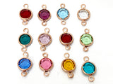 25 pcs Swarovski Birthstones Connectors Rose Gold Plated Choose color, one color only - CLK6G-25