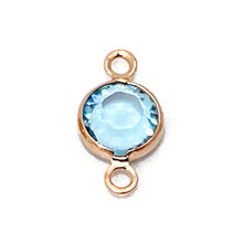 Load image into Gallery viewer, 10 Pc Rose Gold Plated Swarovski Birthstone Channel Links 6mm Rose Gold Plated, Choose Your Color - BeadPrism